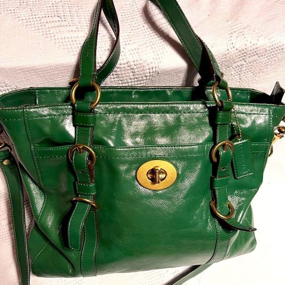 COACH GREEN SATCHEL F14022